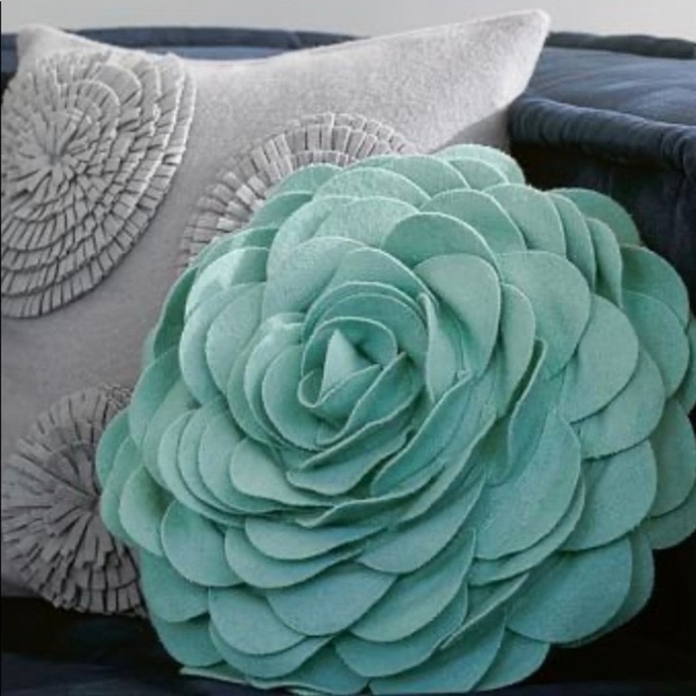 Blue throw pillow